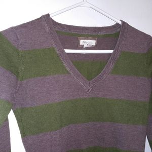 Bluenotes cotton blend stripe sweater